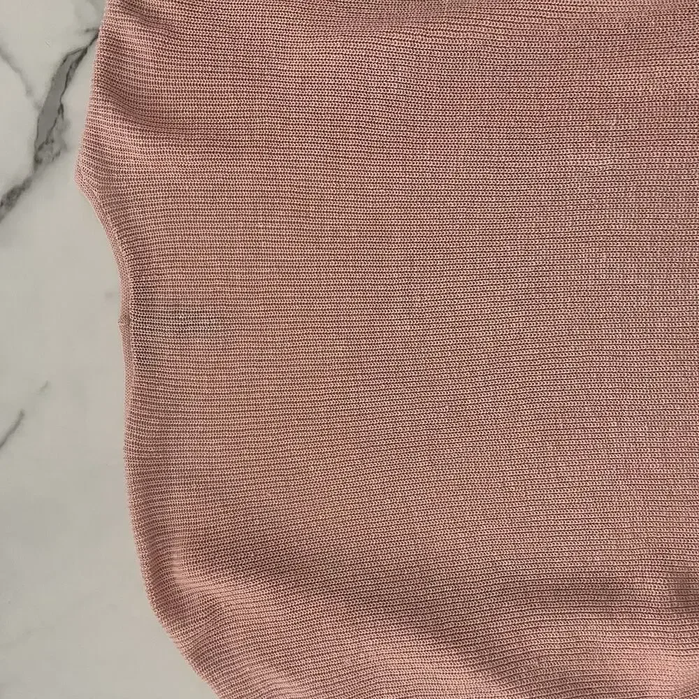 Eileen Fisher Long Organic Linen & Cotton Cardigan Pink Sz M minimalist Coastal - Picture 10 of 11